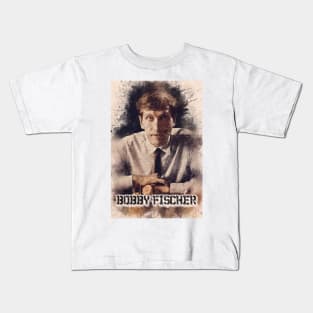 Bobby Fischer ✪ A TRIBUTE to The Legend ✪ Watercolor Portrait of a chess master Kids T-Shirt